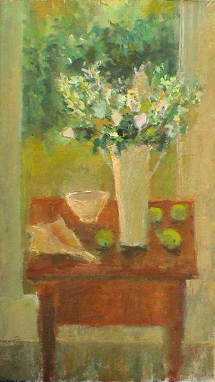 Side Table with White Flowers - 500k