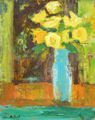Yellow Flowers in Blue Vase - 500K